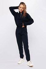 Women's knitted trousers in dark blue  4038760 photo №5