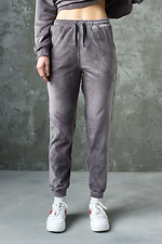 Velor sweatpants with embroidered cuffs GARD 8011761 photo №1