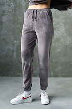 Велюрові спортивні штани на манжетах із вишивкою GARD 8011761 фото №3