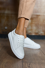 White leather sneakers with anatomical insole  8018761 photo №1