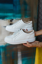 White leather sneakers with anatomical insole  8018761 photo №14