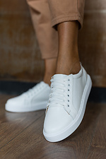 White leather sneakers with anatomical insole  8018761 photo №17