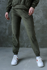 Велюровые спортивные штаны на манжетах с вышивкой GARD 8011762 фото №2