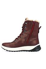 Высокие зимние ботинки из бордовой кожи на мембране Forester 4101763 фото №3