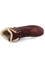 Высокие зимние ботинки из бордовой кожи на мембране Forester 4101763 фото №4