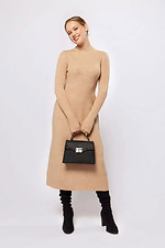 Damen Winter Strick Midikleid Beige  4038765 Foto №2