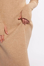 Damen Winter Strick Midikleid Beige  4038765 Foto №5