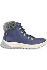 Низкие зимние ботинки женские из синей натуральной кожи Forester 4101765 фото №2