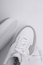 Light leather sneakers for the summer with colored inserts  4205765 photo №5