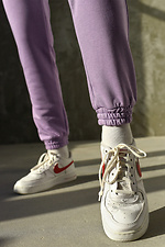 Velor sweatpants with embroidered cuffs GARD 8011766 photo №4