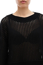 Halbtransparenter Damen-Strickpullover in Schwarz  4038767 Foto №4