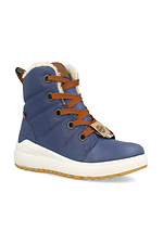 Winterstiefel aus blauem Leder mit weißem Plateau Forester 4101767 Foto №1