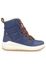 Winterstiefel aus blauem Leder mit weißem Plateau Forester 4101767 Foto №2