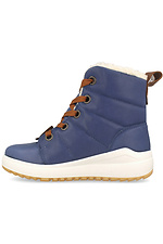 Winterstiefel aus blauem Leder mit weißem Plateau Forester 4101767 Foto №3