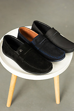 Classic men's moccasins made of genuine black suede  8018767 photo №6