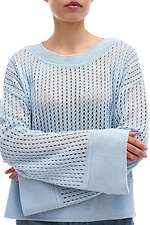 Durchscheinender Damen-Strickpullover in Blau Sewel 4038768 Foto №4