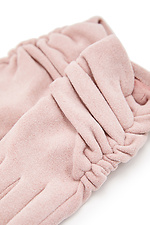 Утеплені оксамитові рукавички рожевого кольору  4007769 фото №2