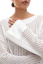 Durchscheinender Damen-Strickpullover in Weiß Sewel 4038769 Foto №4