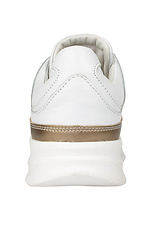 Белые кожаные кроссовки в перфорацию с блестящими вставками 4205769 фото №3