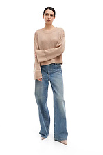 Durchscheinender Strickpullover für Damen in Beige Sewel 4038770 Foto №2