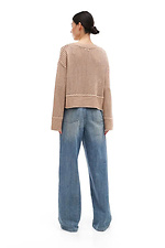 Durchscheinender Strickpullover für Damen in Beige Sewel 4038770 Foto №3