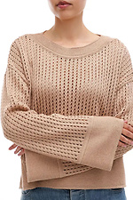 Durchscheinender Strickpullover für Damen in Beige Sewel 4038770 Foto №4