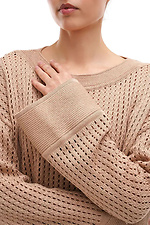 Durchscheinender Strickpullover für Damen in Beige Sewel 4038770 Foto №5