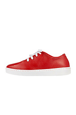 Red leather sneakers with white soles  4205770 photo №1