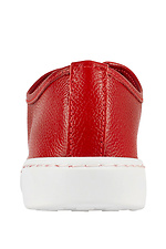 Red leather sneakers with white soles  4205770 photo №3