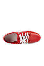 Red leather sneakers with white soles  4205770 photo №4