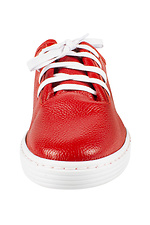 Red leather sneakers with white soles  4205770 photo №5