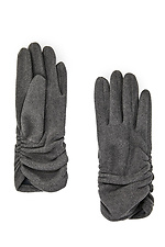 Gray padded velvet gloves  4007771 photo №1