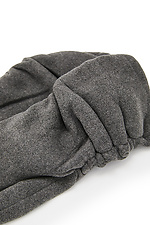 Утепленные бархатные перчатки серого цвета  4007771 фото №2