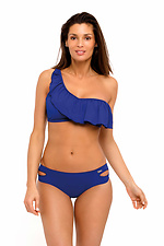 Blauer einteiliger Latino-Badeanzug mit Volant am BH Marko 4023771 Foto №2