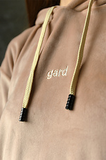Велюровое оверсайз худи с вышитым логотипом GARD 8011772 фото №5