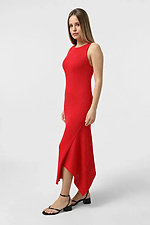 Knitted women's sleeveless dress in red  4038773 photo №2