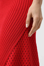 Knitted women's sleeveless dress in red  4038773 photo №4