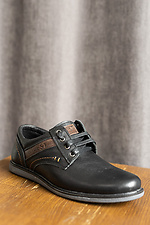 Кожаные классические туфли для мальчика, черные 8018773 фото №2