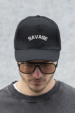 Men's Trucker Baseball Cap With Savage Black Print Without 8049773 photo №4