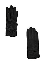 Утеплені оксамитові рукавички чорного кольору  4007774 фото №1