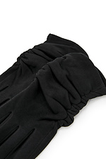 Утепленные бархатные перчатки черного цвета  4007774 фото №2