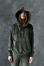 Übergroßer Hoodie aus Velours mit gesticktem Logo GARD 8011774 Foto №4