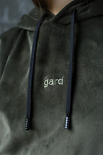 Велюровое оверсайз худи с вышитым логотипом GARD 8011774 фото №5