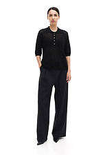 Damen Strickpullover mit Kragen, Schwarz Sewel 4038776 Foto №3