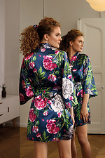 Короткий сатиновый халат кимоно для дома DKaren 4026777 фото №2