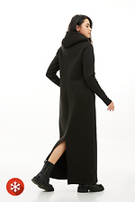 Long warm dress in knitted fleece with a collar and a hood Garne 3039778 photo №3