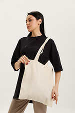 Жіноча бавовняна сумка шоппер з довгими ручками  4007778 фото №1