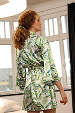 Короткий сатиновый халат кимоно для дома DKaren 4026778 фото №2