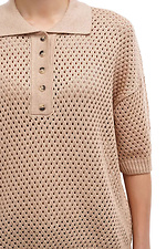 Damen Strickpullover mit Kragen, Beige Sewel 4038778 Foto №4