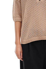 Damen Strickpullover mit Kragen, Beige Sewel 4038778 Foto №5